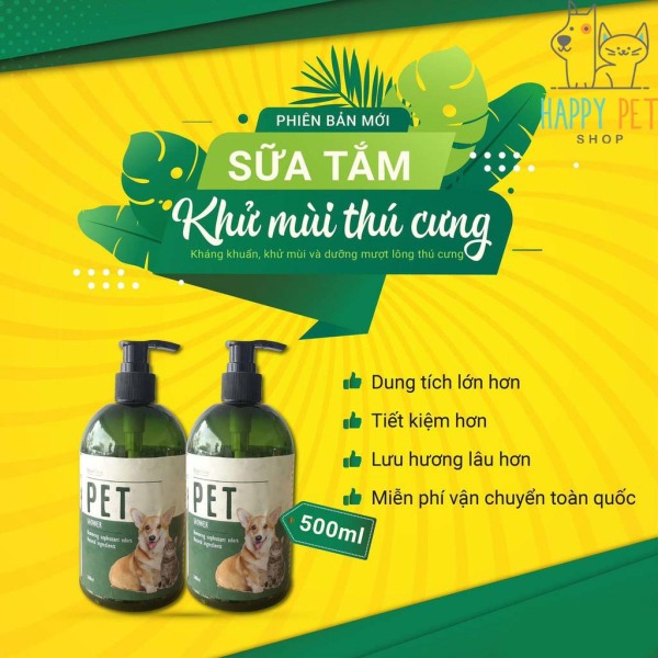 Sữa tắm trị ve rận bọ chét cho thú cưng - Chó Mèo dung tích 500ml Thương hiệu Việt Nam - Happpy Pet Shop