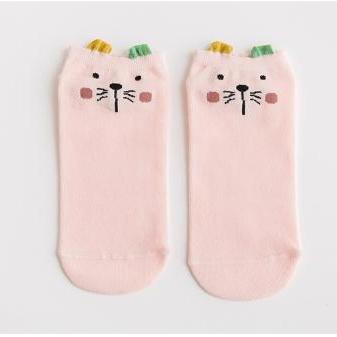 [HCM]SET 5 Đôi Tất Nữ Màu Hồng Cute ⚡ QiTiShop