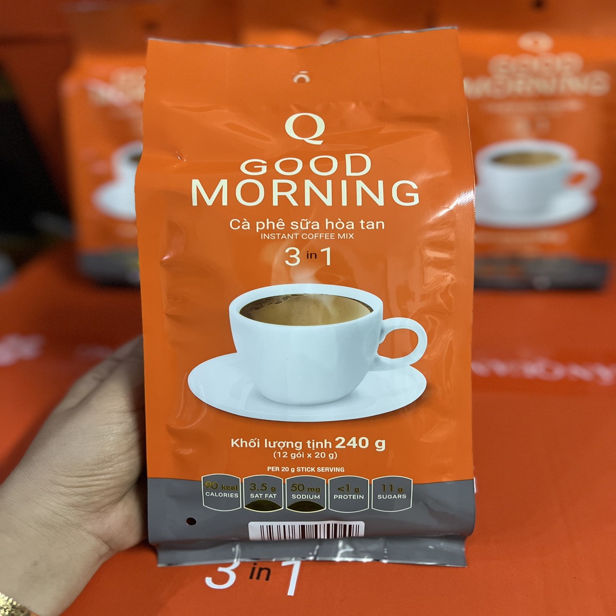 [Size nhỏ] Cà phê sữa Good Morning Trần Quang bịch 240g (12 gói dài * 20g)