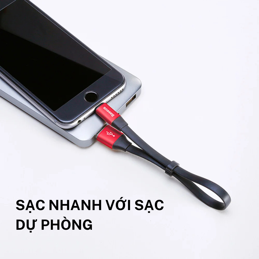 Cáp Sạc Nhanh Iphone 2A Baseus USB to Lightning Dây Sạc Nhanh Iphone Cáp Sạc Iphone 23cm