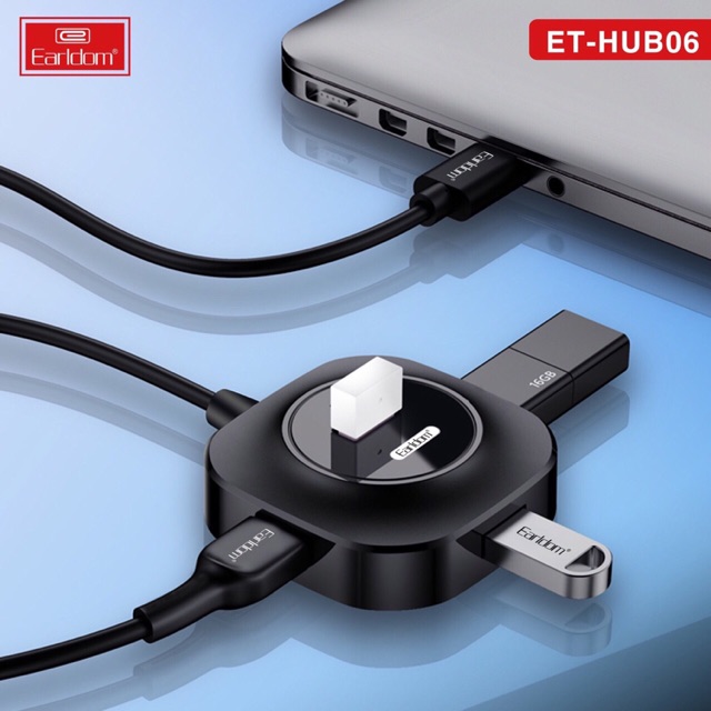 Ổ cắm usb earldom hub - 06 , ổ cắm usb 4 cổng hỗ trợ sạc nhanh hàng chính hãng earldom bảo hành 12 tháng