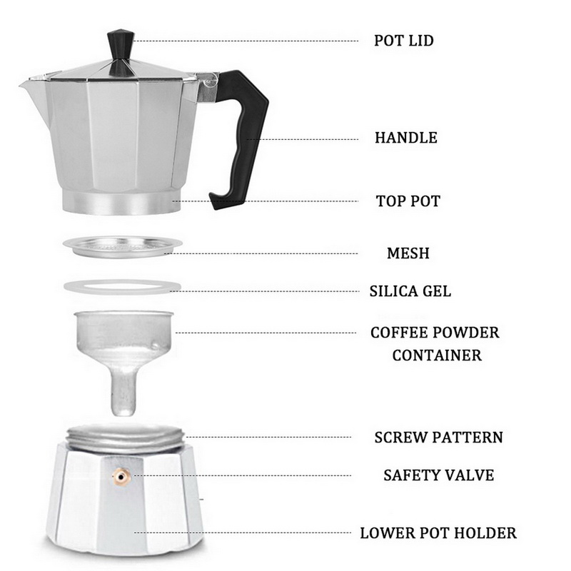 Bình Pha Cafe / Ấm Pha Cà Phê Moka / Bình Pha Cà Phê / Pha Cà Phê Phong Cách Ý  - Hàng Chính Hãng