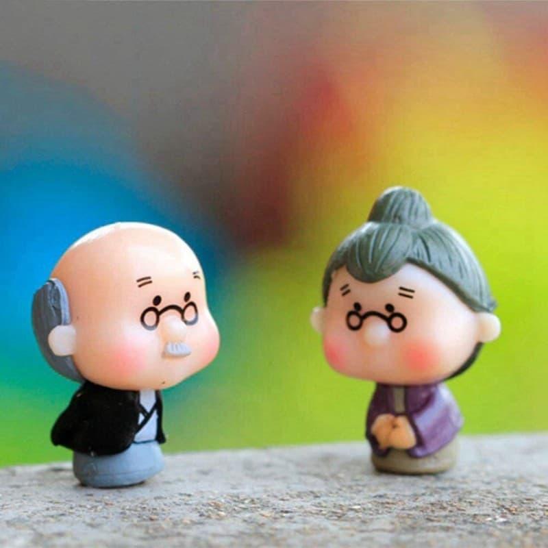 [HCM]Mô hình ông bà cụ trang trí tiểu cảnh.