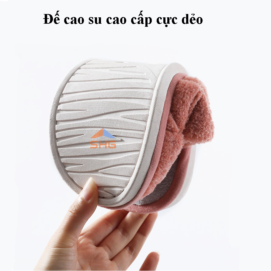 DÉP LÔNG ĐẾ CAO SU XOẮN SỌC CHÌM HÌNH THOI 3D CỰC SANG,QUAI MAY VÀO ĐẾ CHẮC CHẮN