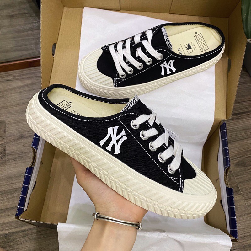 Giày Sục Nữ Sneaker MLB MULE NEW YORK YANKEES BLACK ( Full box)