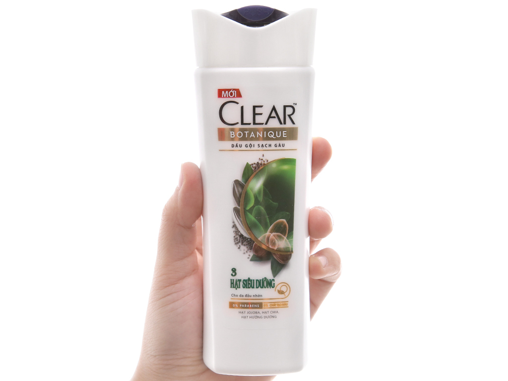 Dầu gội sạch gàu Clear Botanique 3 hạt siêu dưỡng 175ml