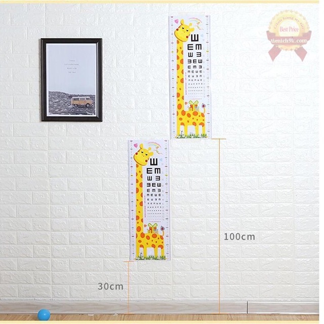 Thước đo chiều cao cho bé, decal dán tường