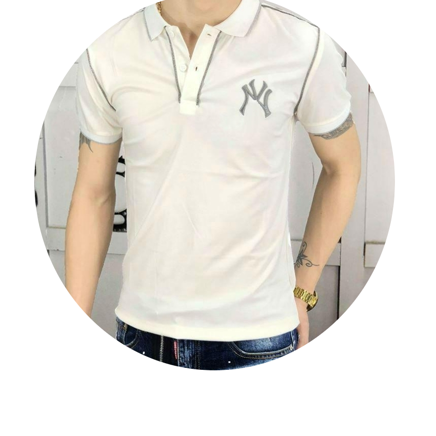 [HCM]ÁO THUN NAM CÓ CỔ SỌC CỔ VÀ TAY