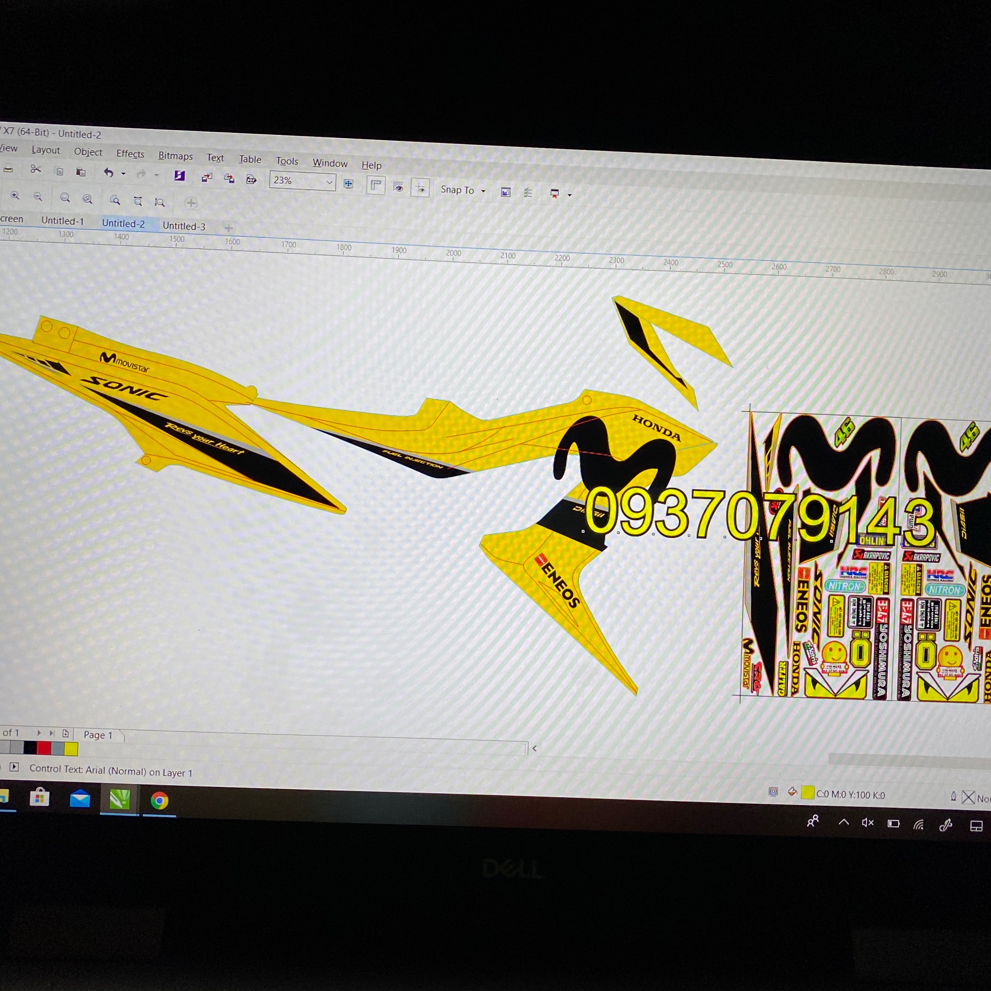 Tem rời Movistar dán xe Sonic vàng