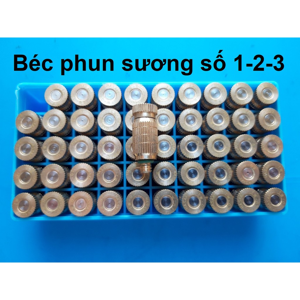 Béc phun sương đồng thau, đủ hàng từ số 1 đến số 8