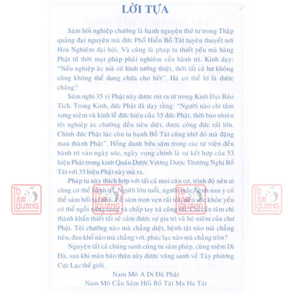 Sách - Sám Hối 35 Vị phật TÔ TÂM QUANG