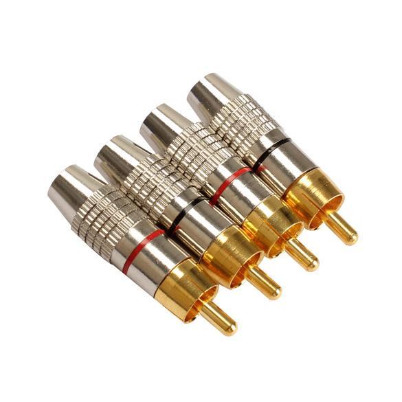 4 cái RCA Cắm Âm Thanh Video Khóa Dây Cáp Kết Nối Cắm Titanize Cổng Kết Nối-quốc tế