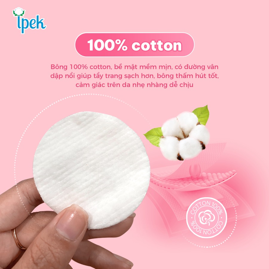 Combo 3 bông tẩy trang Ipek 150 miếng