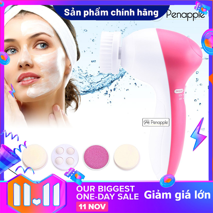 Máy rửa mặt dùng cho spa, Máy rửa mặt massage 5 trong 1 beauty care massager, may massage mat. HOT SALE 50%