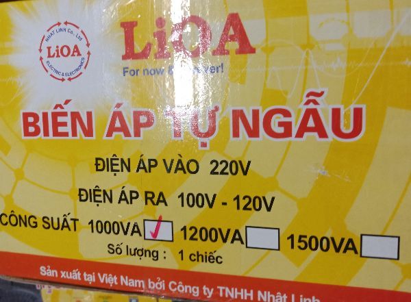 [HCM]Biến áp đổi nguồn 1200VA - 1000VA Lioa