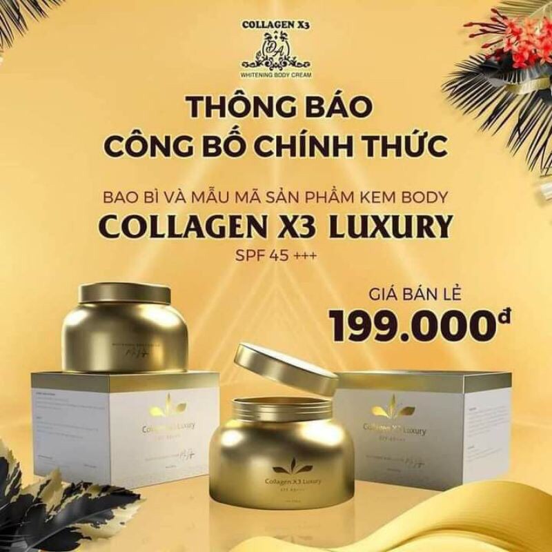 Kem Body Collagen X3 Luxury Đông Anh Mix Saffron 250gr Chính hãng - Kem body Đông anh mẫu mới 2020