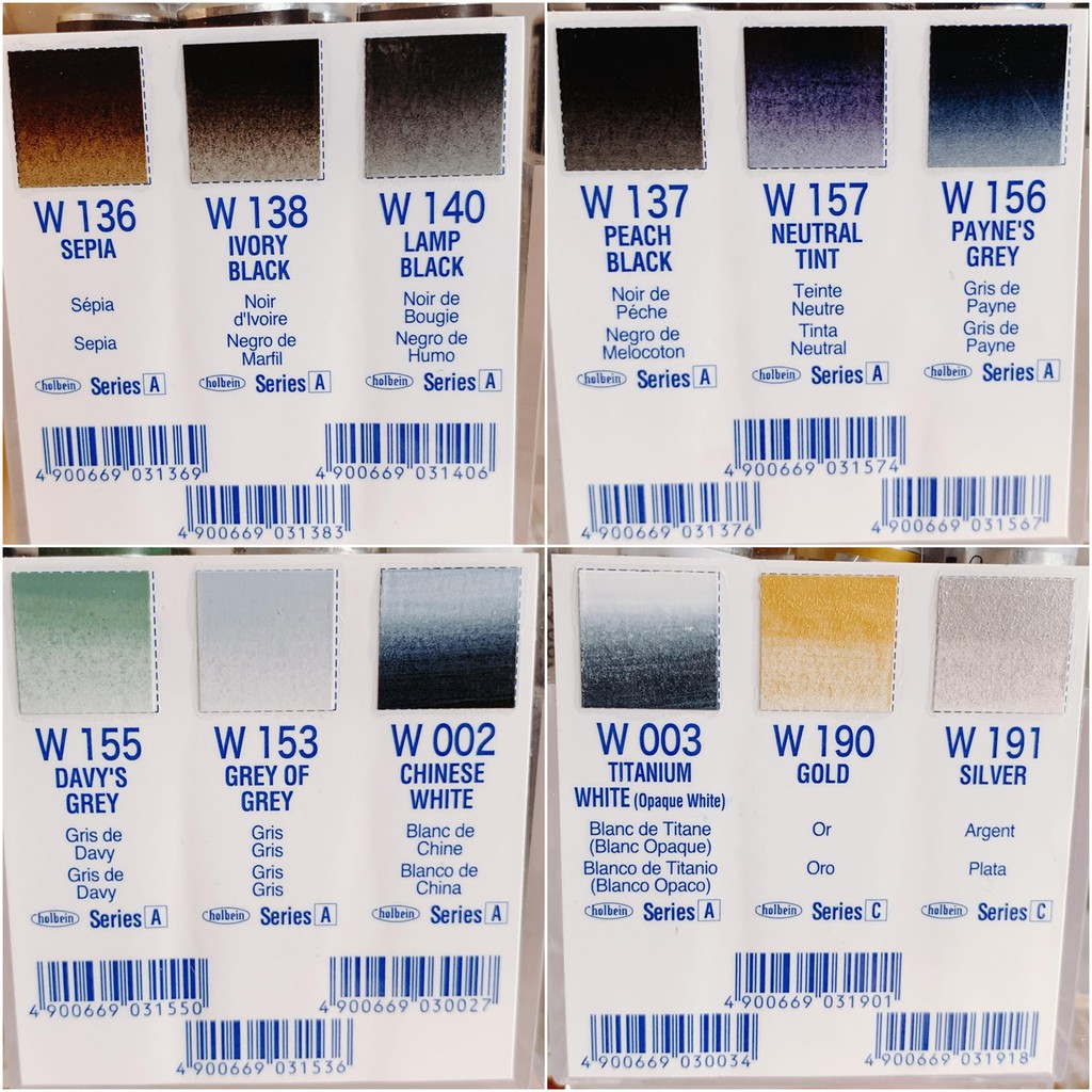Màu nước Holbein - Tuýp lẻ 5ml