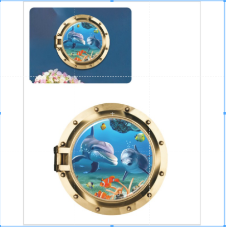 [HCM]Decal trang trí khuôn cửa cá heo xanh