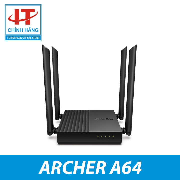 Bộ phát wifi tplink - archer a64 - router wi-fi băng tần kép chuẩn ac1200mbps