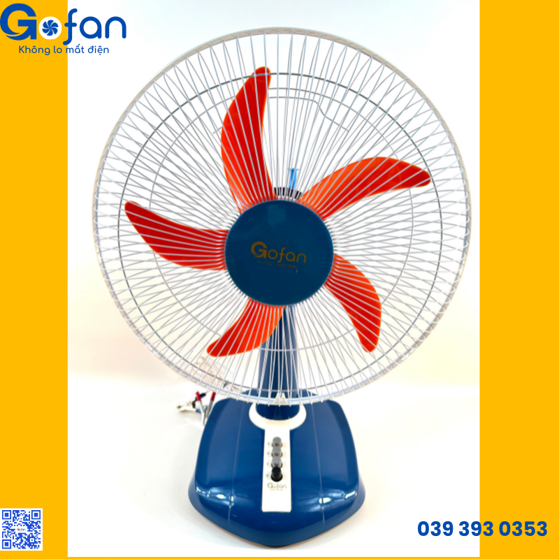 Quạt bàn B3 kẹp bình Ắc Quy DC 12V