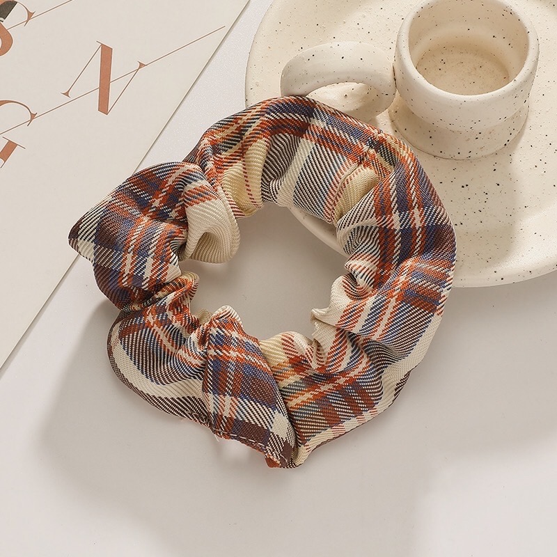 [HCM]Dây cột tóc, buộc tóc vải Caro Scrunchies CT16VA