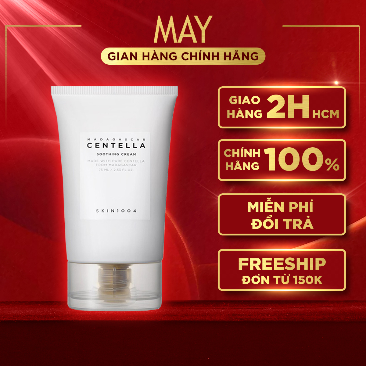 Kem dưỡng ẩm, kiềm dầu dành cho da mụn skin1004 madagascar centella shooting cream 75ml - may cosmetics & skincare