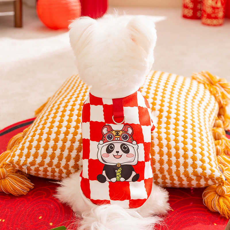 áo nỉ - áo ấm - áo thu đông hình rabbit rich và panda đội nón lân dành cho chó mèo - T3 PETS SHOP