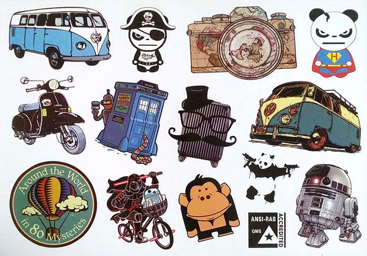 Tấm sticker dán AROUND THE WORLD - kích thước 18.5cm x 27cm