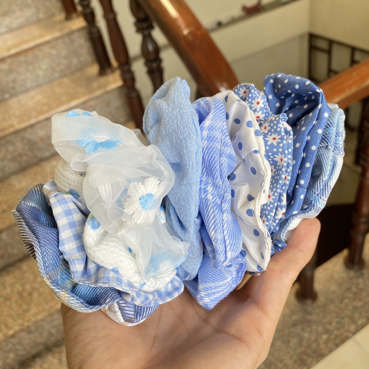 Set 10 dây buộc tóc scrunchies dễ thương