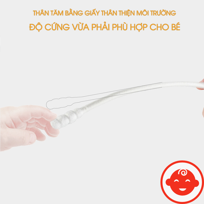Tăm Bông Cho Bé Sơ Sinh MISUTA (Hộp 200 Que)