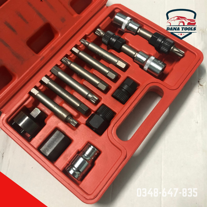 Bộ khẩu tuýp tháo puly máy phát 13 chi tiết