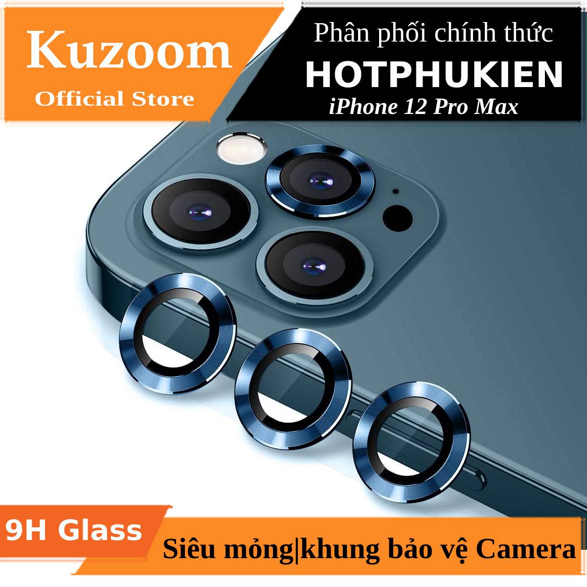[HCM]Bộ miếng dán kính cường lực bảo vệ Camera cho iPhone 12 Pro Max HOTCASE Kuzoom mang lại khả năng chụp hình sắc nét full HD (độ cứng 9H chống trầy chống chụi & vân tay bảo vệ toàn diện)  - Phân phối bởi Hotphukien