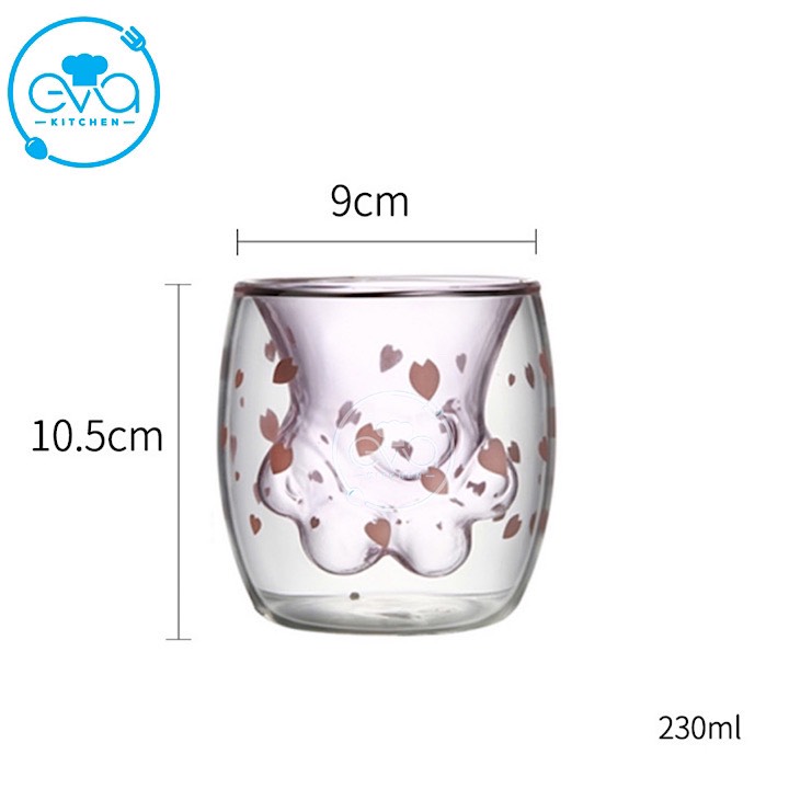Ly Chân Mèo 2 Lớp Đáng Yêu Cat Claw Cup