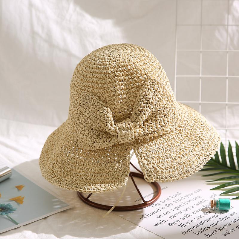 Straw hot hit bow beach hat-100style.net
