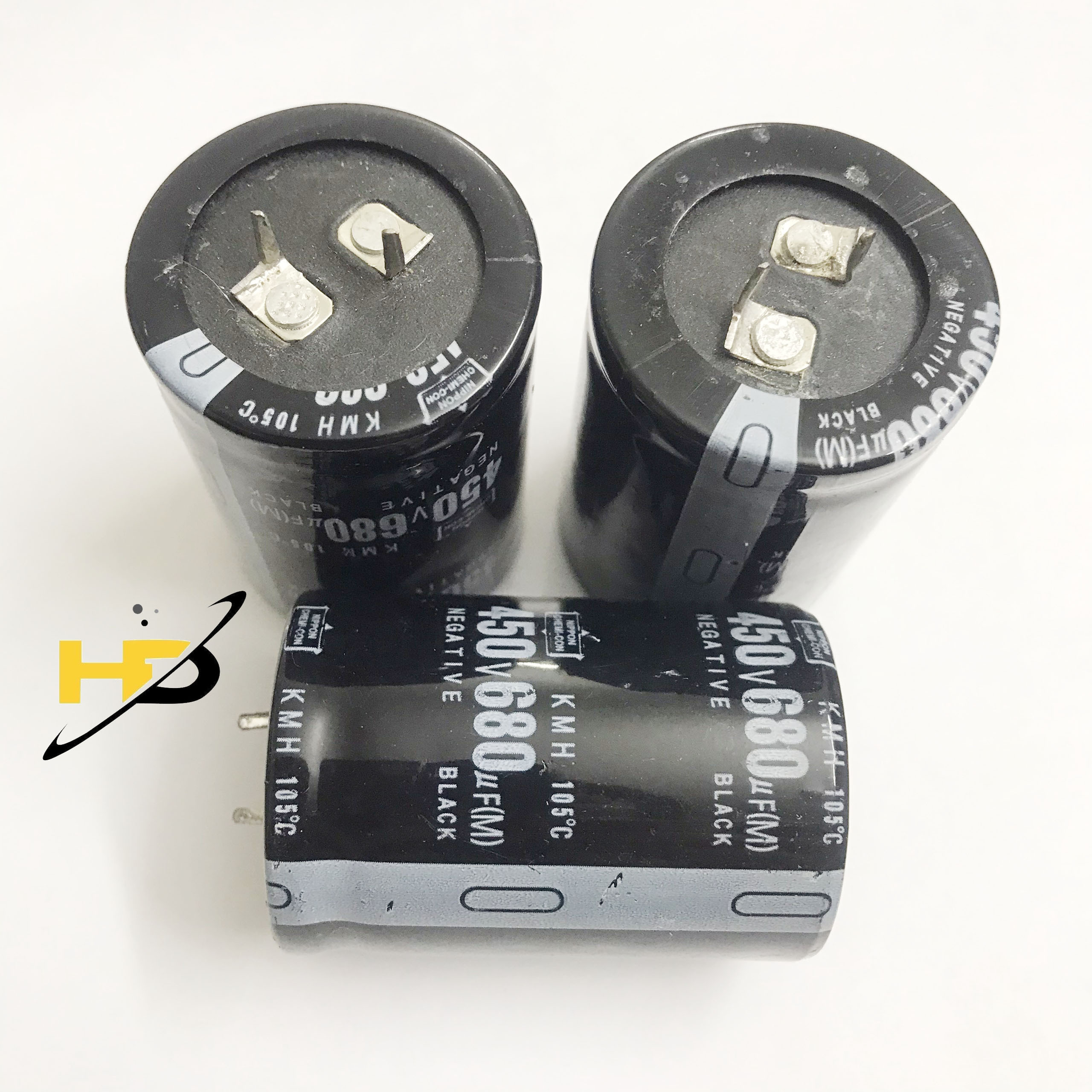 Linh kiện máy hàn, tụ hóa 680uf 450v chân cứng kích thước 50x35mm