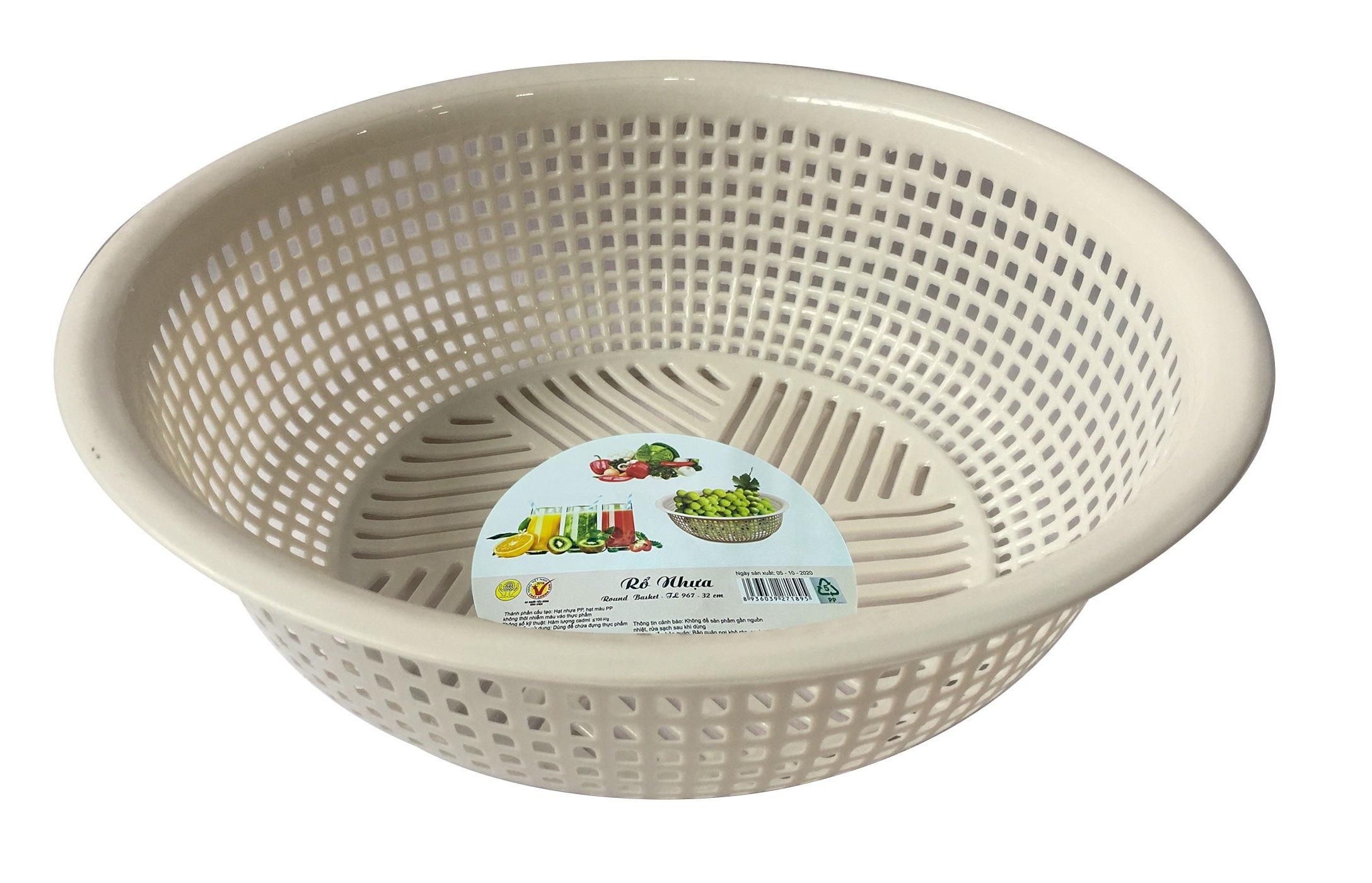 Self-Made Round Plastic Basket Tl967 - 32cm