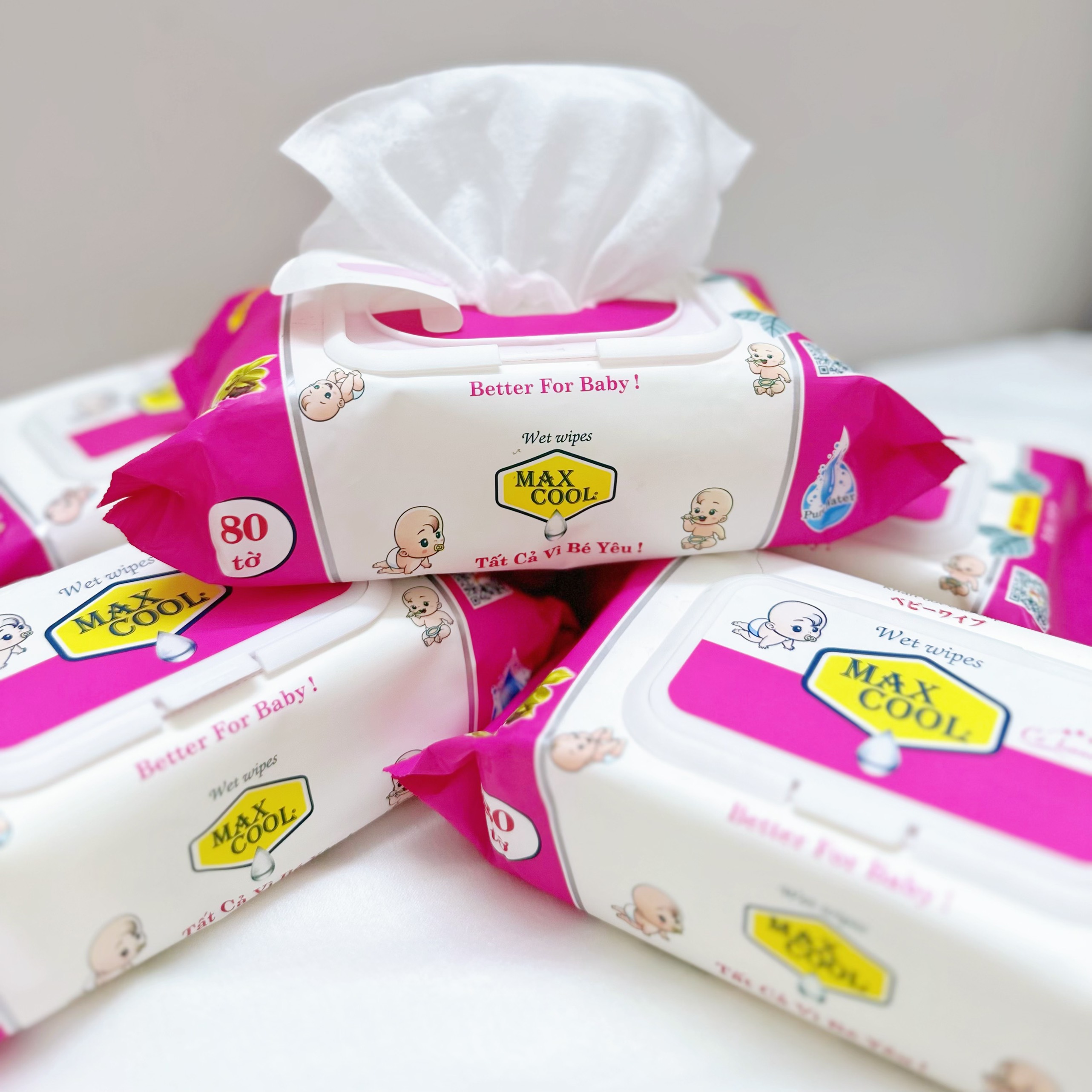 Khăn giấy ướt cao cấp 80 Tờ Max Cool (HÀNG CHÍNH HÃNG)