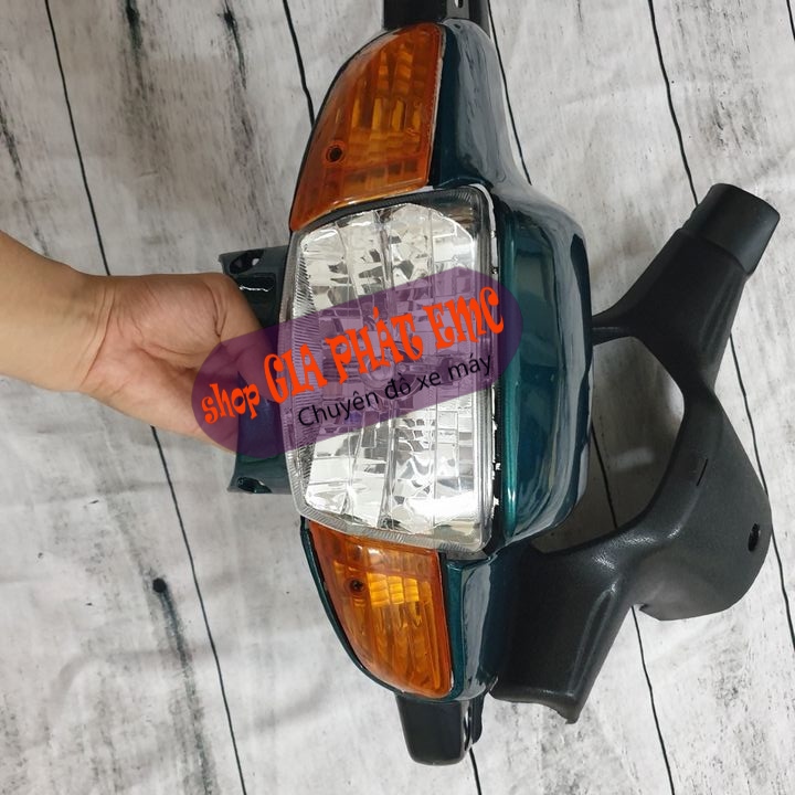 [ 4 MÓN ] Đầu trước xe Wave ZX - màu XANH RÊU kèm pha đèn / Wave 110 / Wave alpha / Wave zx