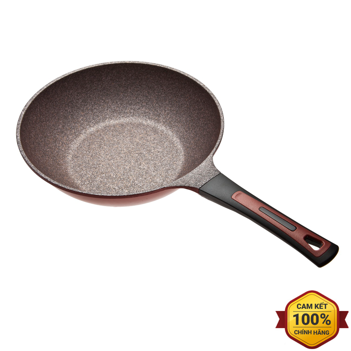 Chảo đá chống dính Sâu lòng Chính hãng Queen Art Hàn Quốc 24cm Đáy chảo dày, thân nhôm 7 lớp dùng mọi loại bếp (đủ size)