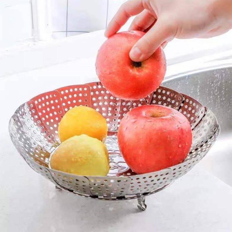 Xửng hấp vỉ hấp inox gấp gọn thông minh cao cấp