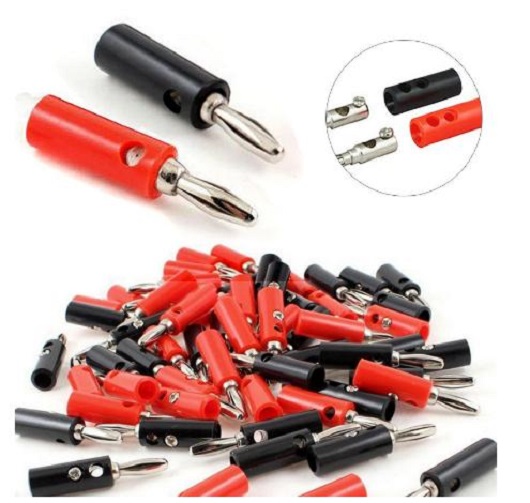 Bộ 10 Jack Bắp Chuối 910MR 4mm Đực ( 5 Đỏ - 5 Đen )