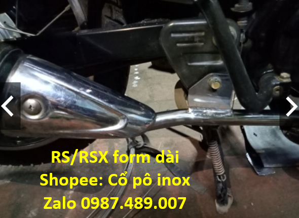 Cổ pô Wave RS/ RSX 110 phom dài, Inox 304, phi 22