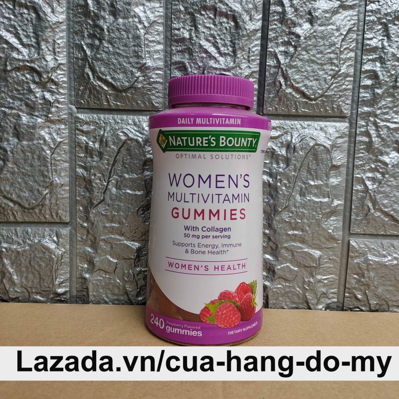 Kẹo dẻo vitamin cho phụ nữ Nature’s Bounty Women’s Multivitamin Gummies with collagen 50 mg per Serving 240 viên Mỹ cao cấp