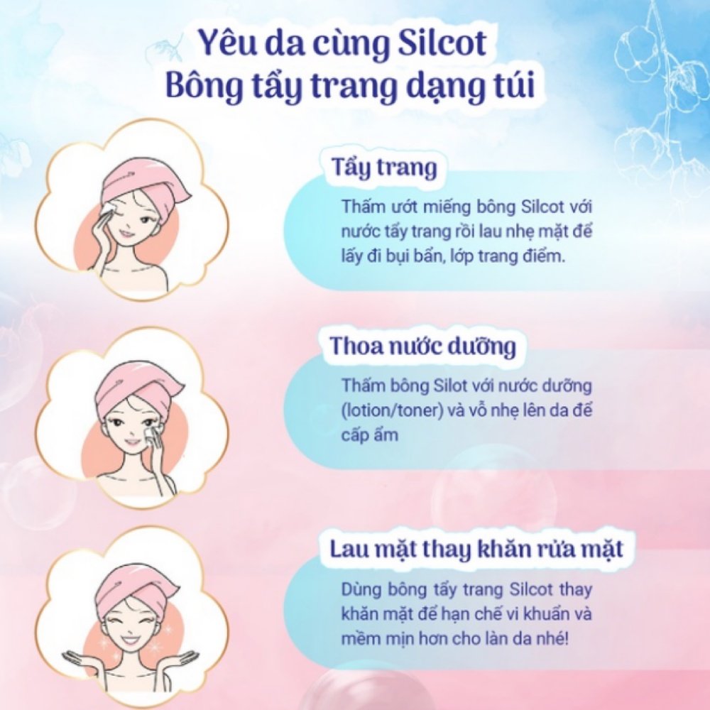 Bông Tẩy Trang Cao Cấp Silcot Hộp 66 Miếng