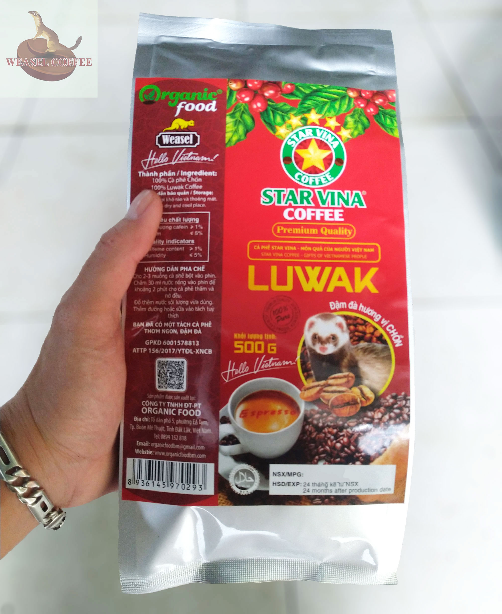 Cà Phê Chồn Luwak - 500g Hạt