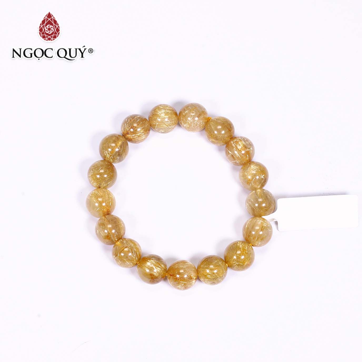 Vòng tay đá thạch anh tóc vàng AAA size hạt 10mm mệnh thủykim - Ngọc Quý Gemstones