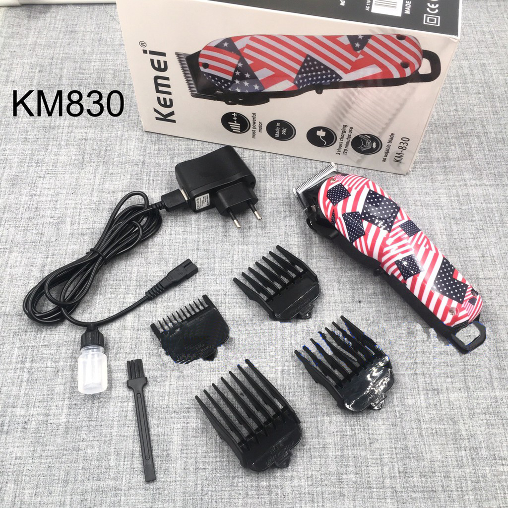 Tông đơ cắt tóc kemei km-830 / tông đơ cờ mỹ kemei km-830 / tông đơ cắt tóc trẻ em người lớn