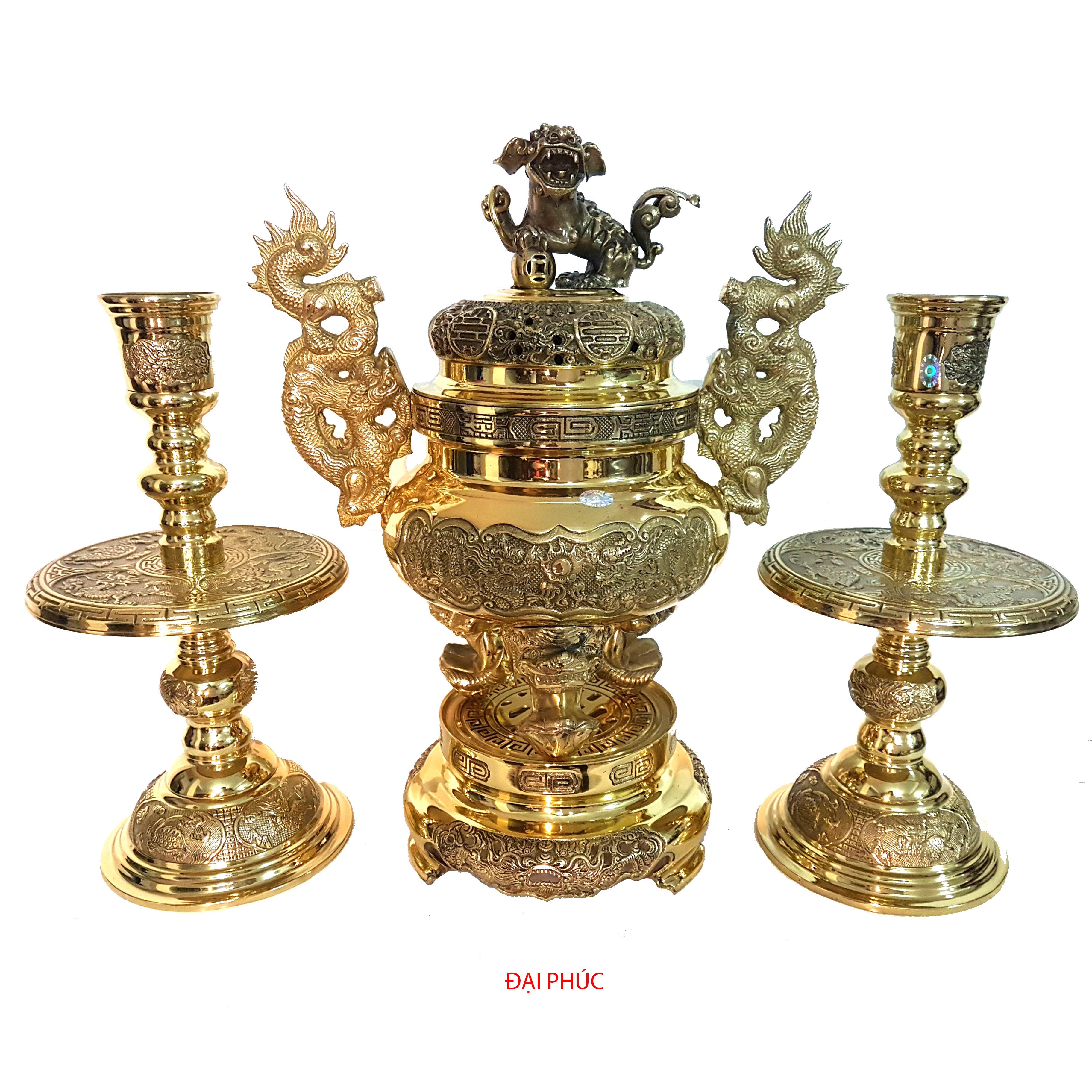 Bộ Tam sự Đức Thúy số 3 đỉnh tròn cao 48 cm