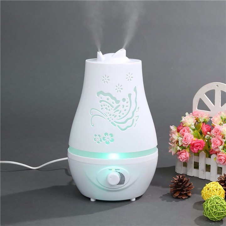 Máy Khuếch Tán Tinh Dầu Hồ Điệp Đáy Tròn 2000ml, Máy Xông tinh dầu phun sương cực mạnh dùng cho khách sạn phòng lớn 50m2