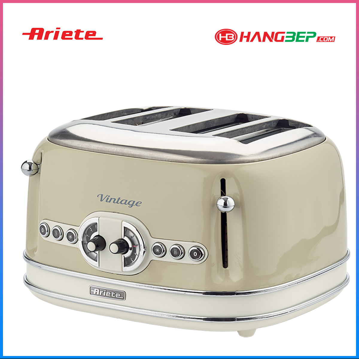 Máy nướng bánh mỳ 4 khay Ariete MOD.0156/03 (màu kem)